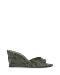 Bolir Wedge in Light Green Snake