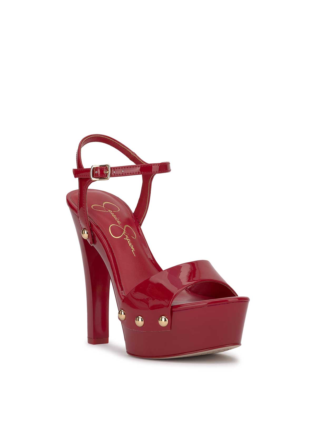 Calenta Studded Platform in Red Muse