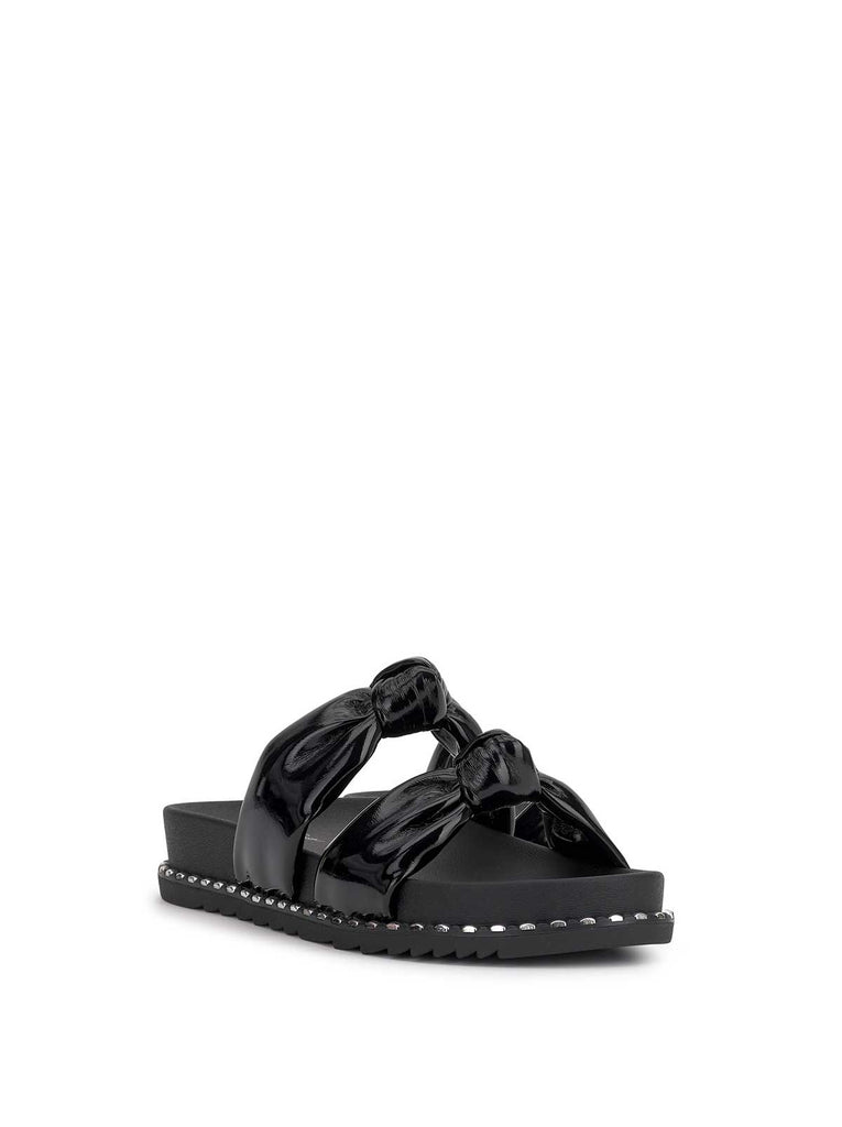 Caralyna Flat Sandal in Black