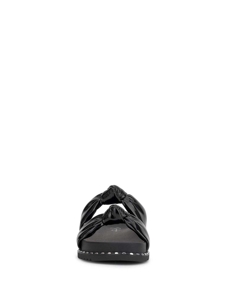 Caralyna Flat Sandal in Black