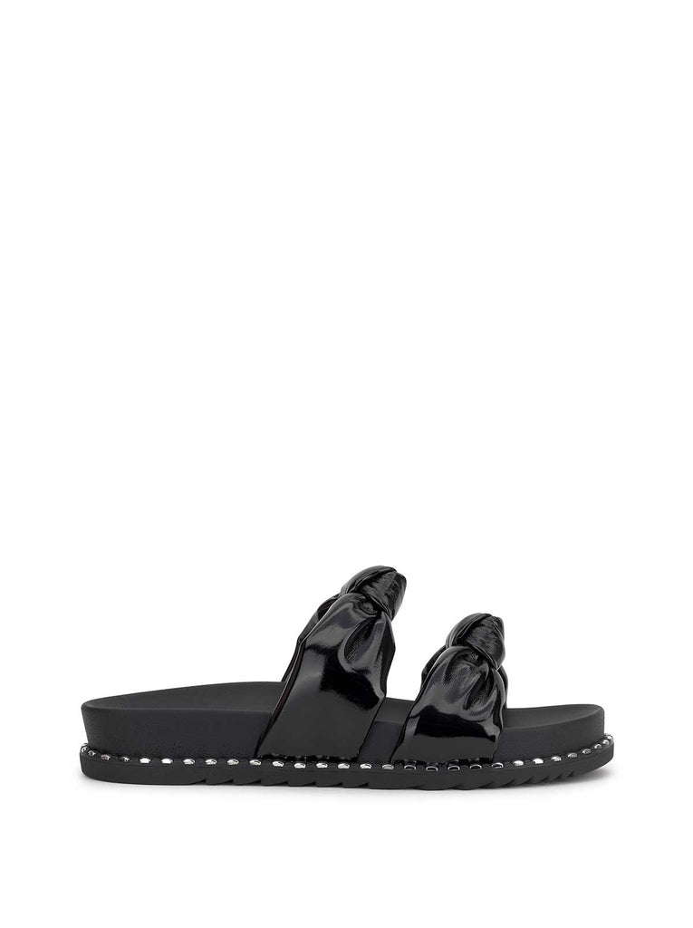 Caralyna Flat Sandal in Black