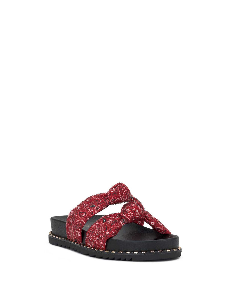 Caralyna Flat Sandal in Red Muse