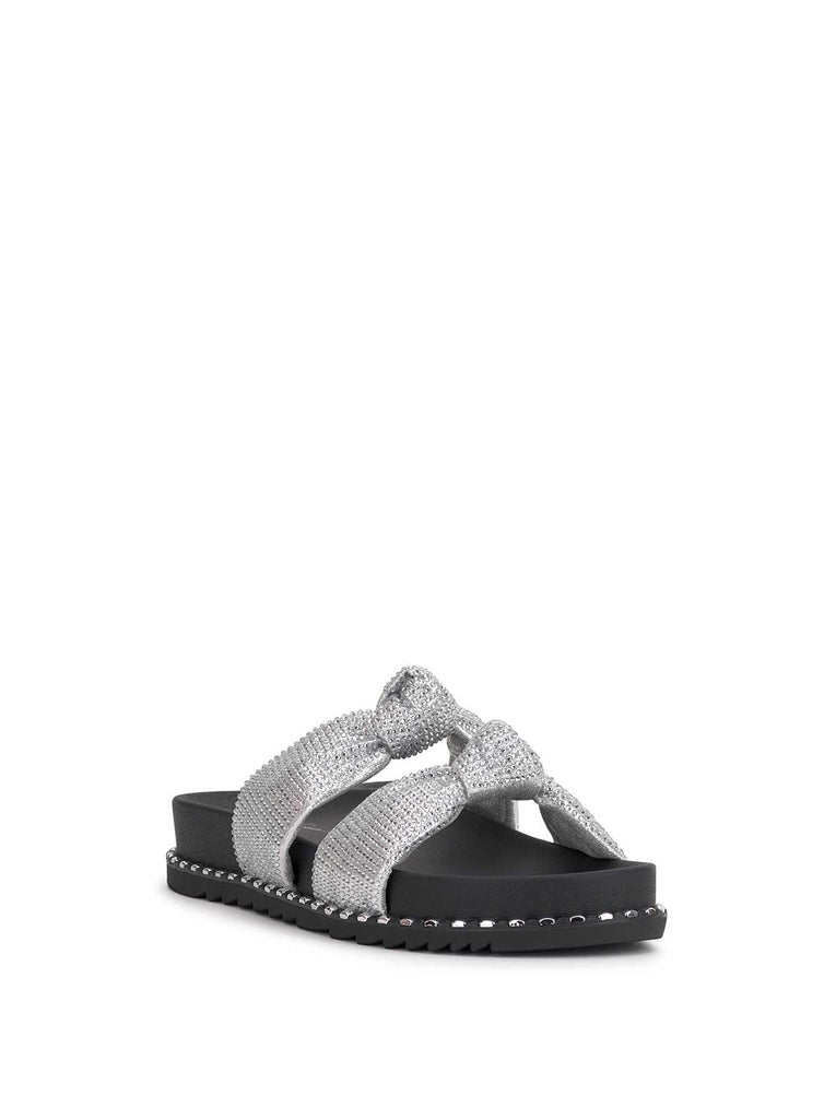Caralyna Flat Sandal in Silver