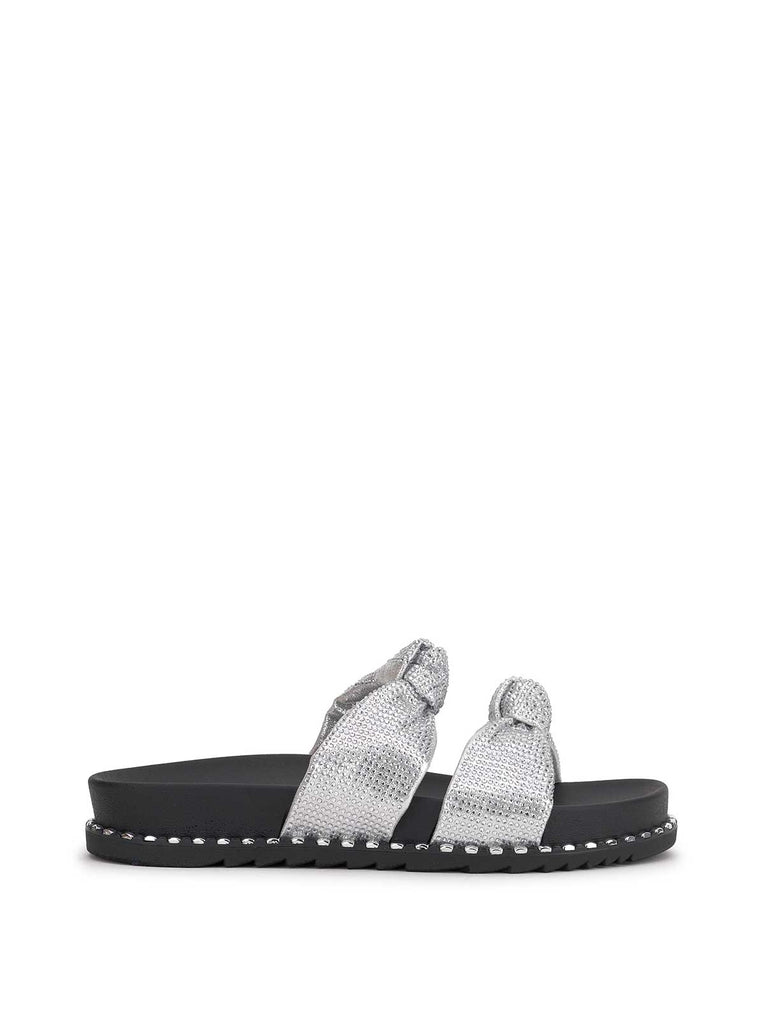Caralyna Flat Sandal in Silver