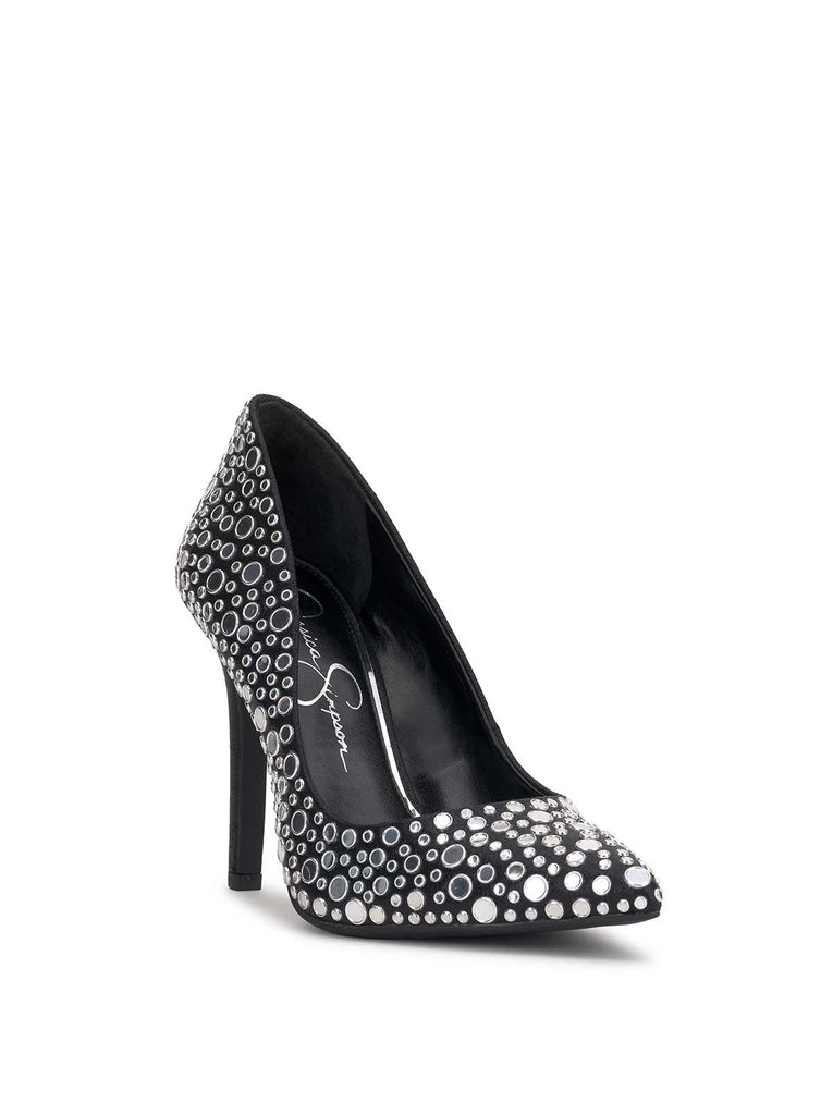 Cassani Pump in Black Studded