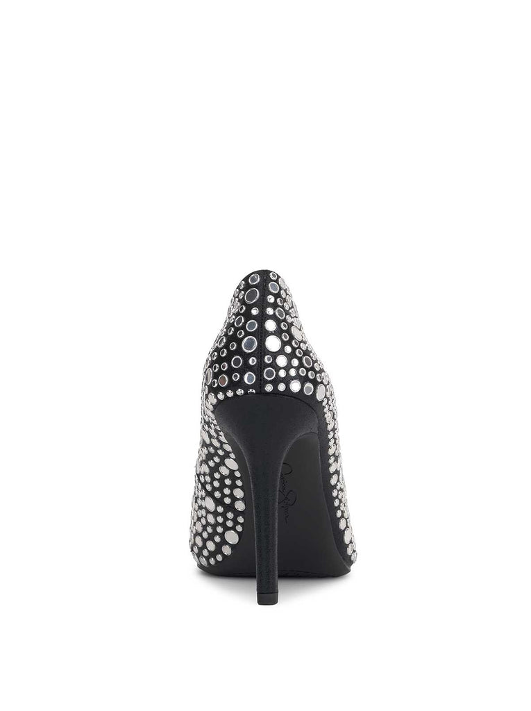 Cassani Pump in Black Studded