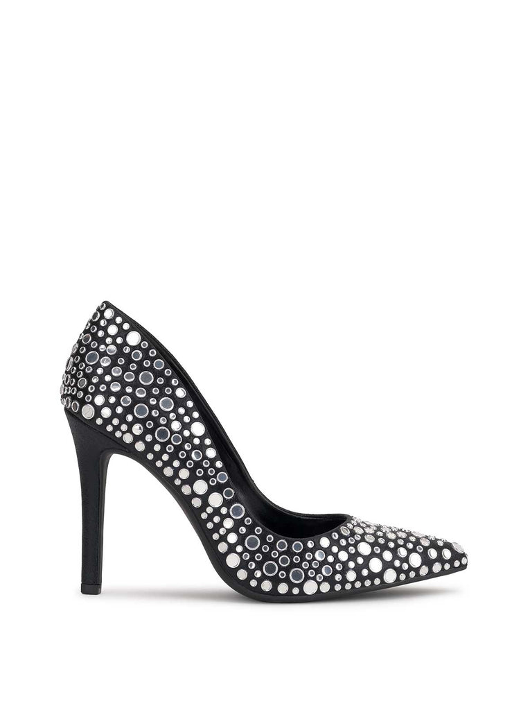 Cassani Pump in Black Studded