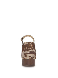 Cazea Platform in Cow Print