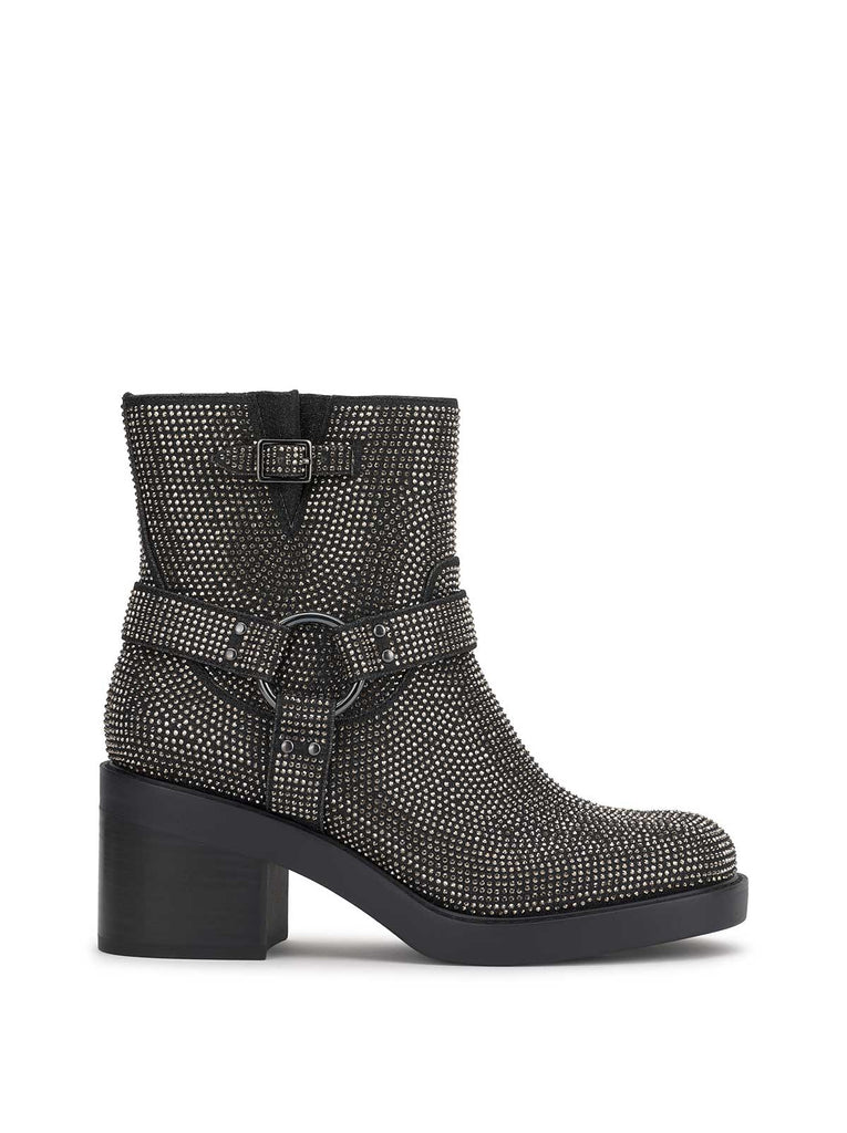 Ceridwen Moto Boot in Black Crystal