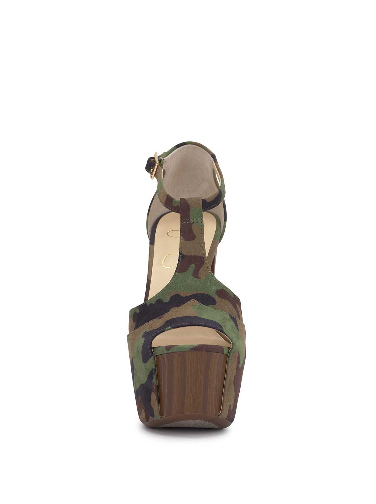 Dany T-Strap Platform Sandal in Forest Camo
