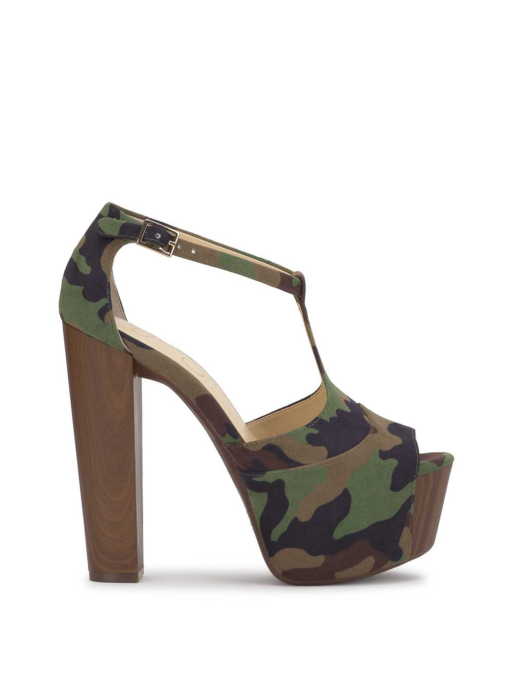 Dany T-Strap Platform Sandal in Forest Camo