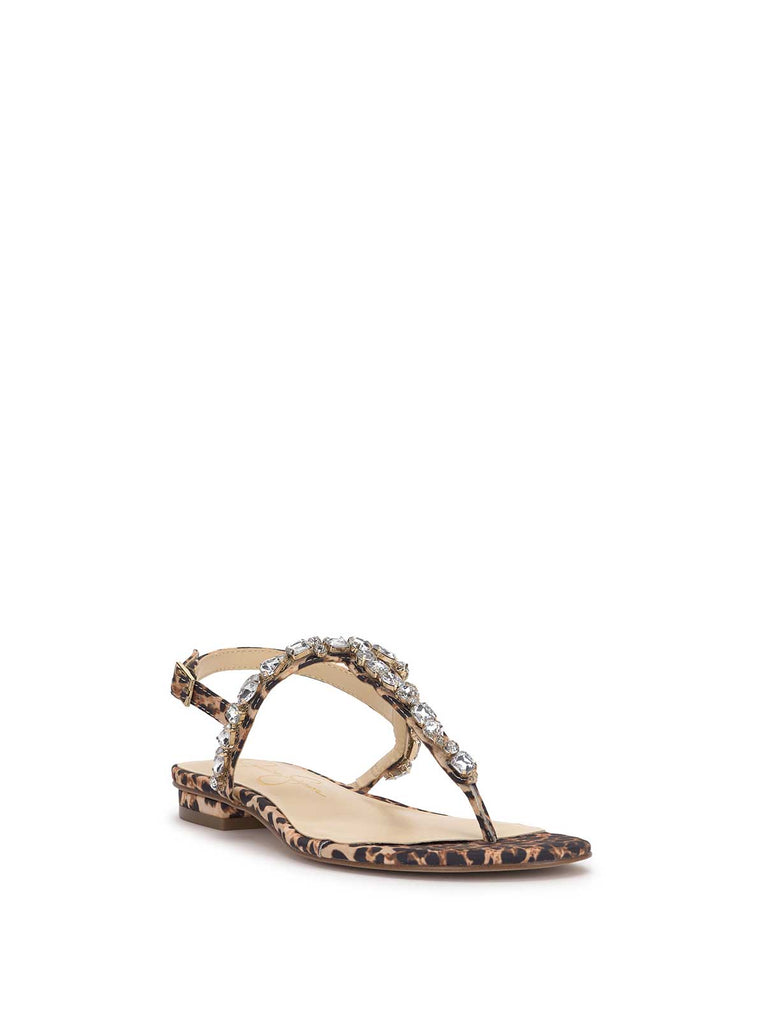 Dehna Embellished Sandal in Leopard