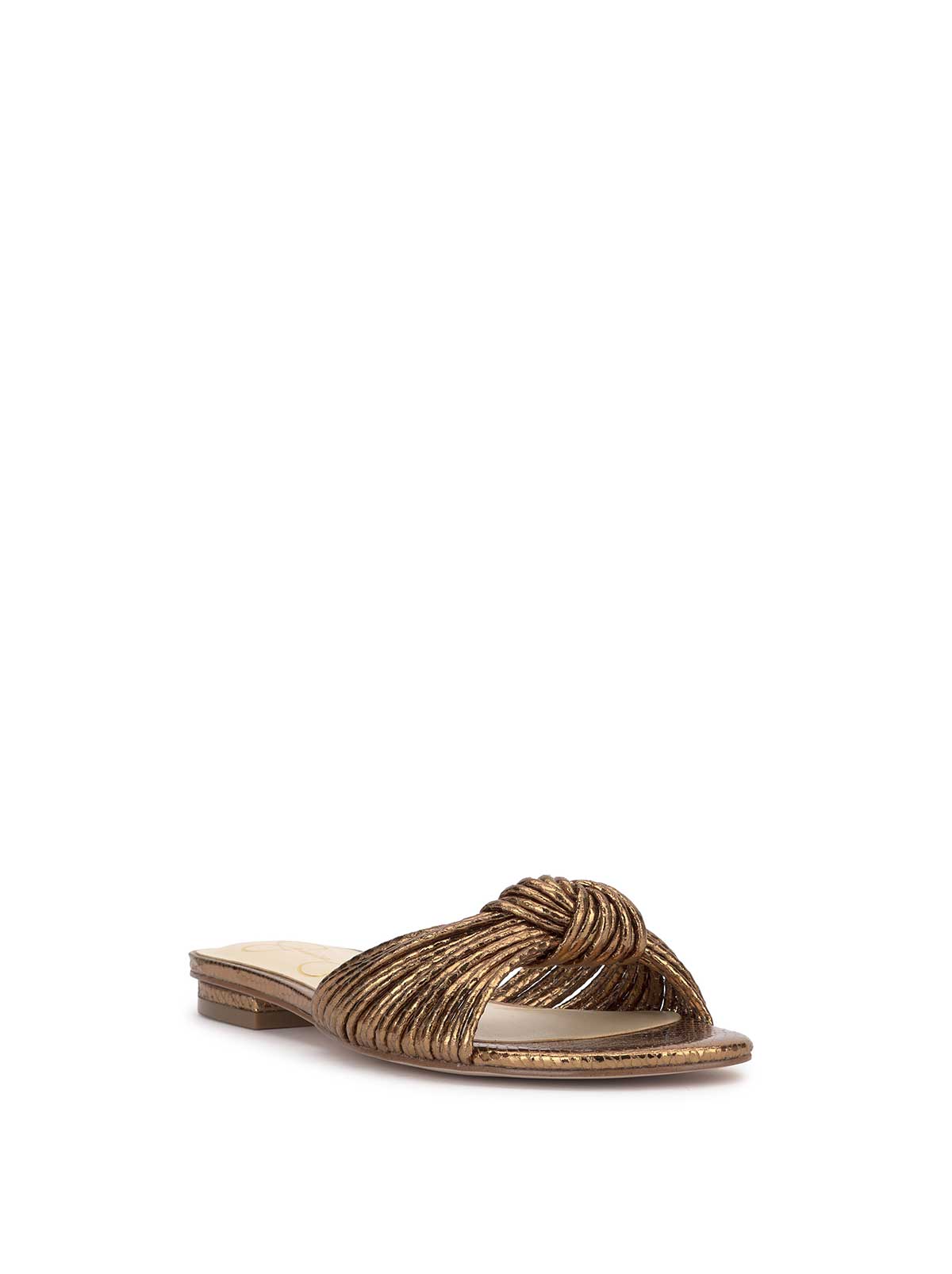 Dydra Knotted Flat Sandal in Bronze
