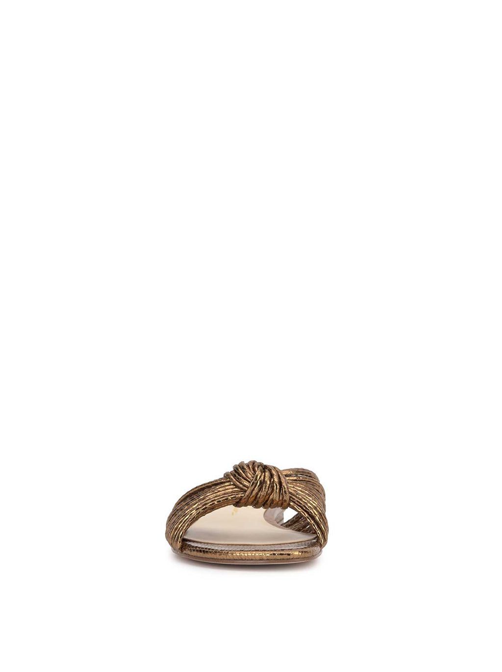 Dydra Knotted Flat Sandal in Bronze