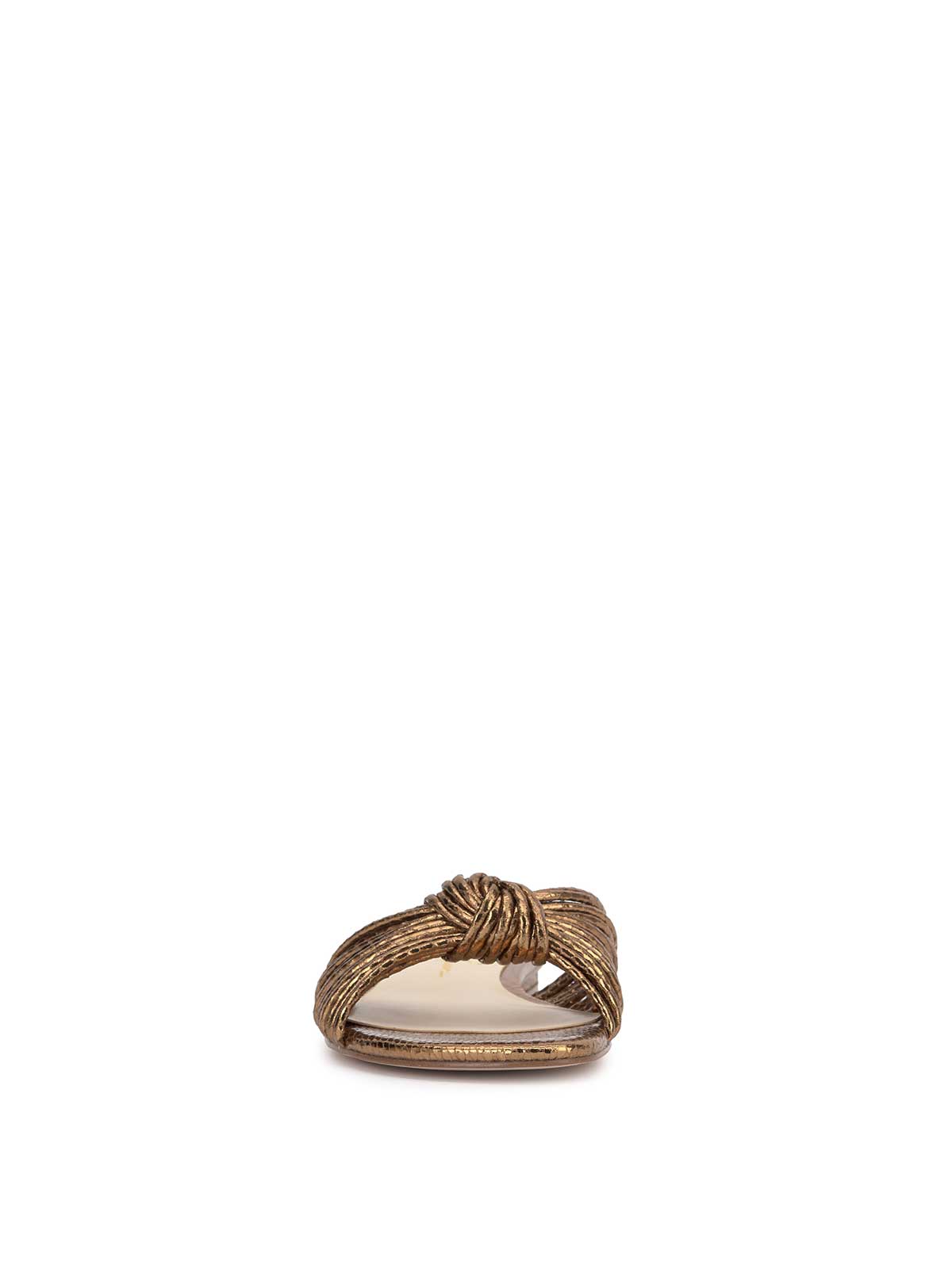 Dydra Knotted Flat Sandal in Bronze