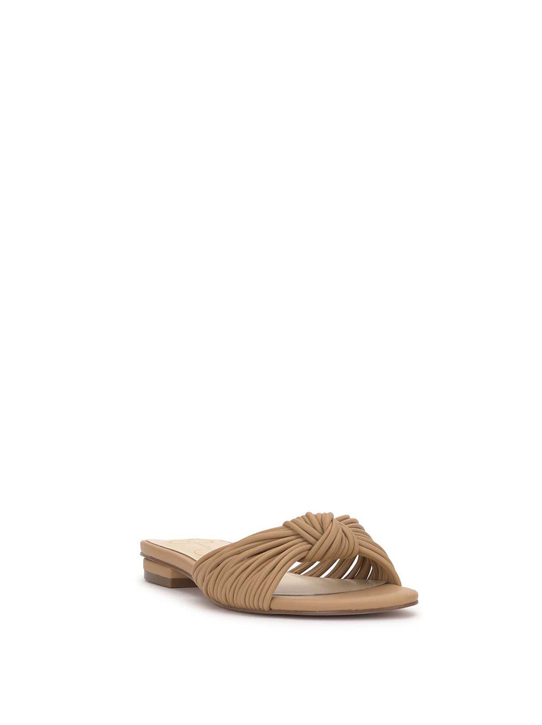 Dydra Knotted Flat Sandal in Buff