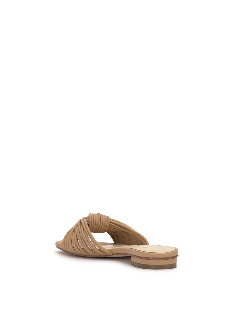 Dydra Knotted Flat Sandal in Buff