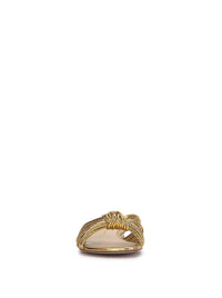 Dydra Knotted Flat Sandal in Gold
