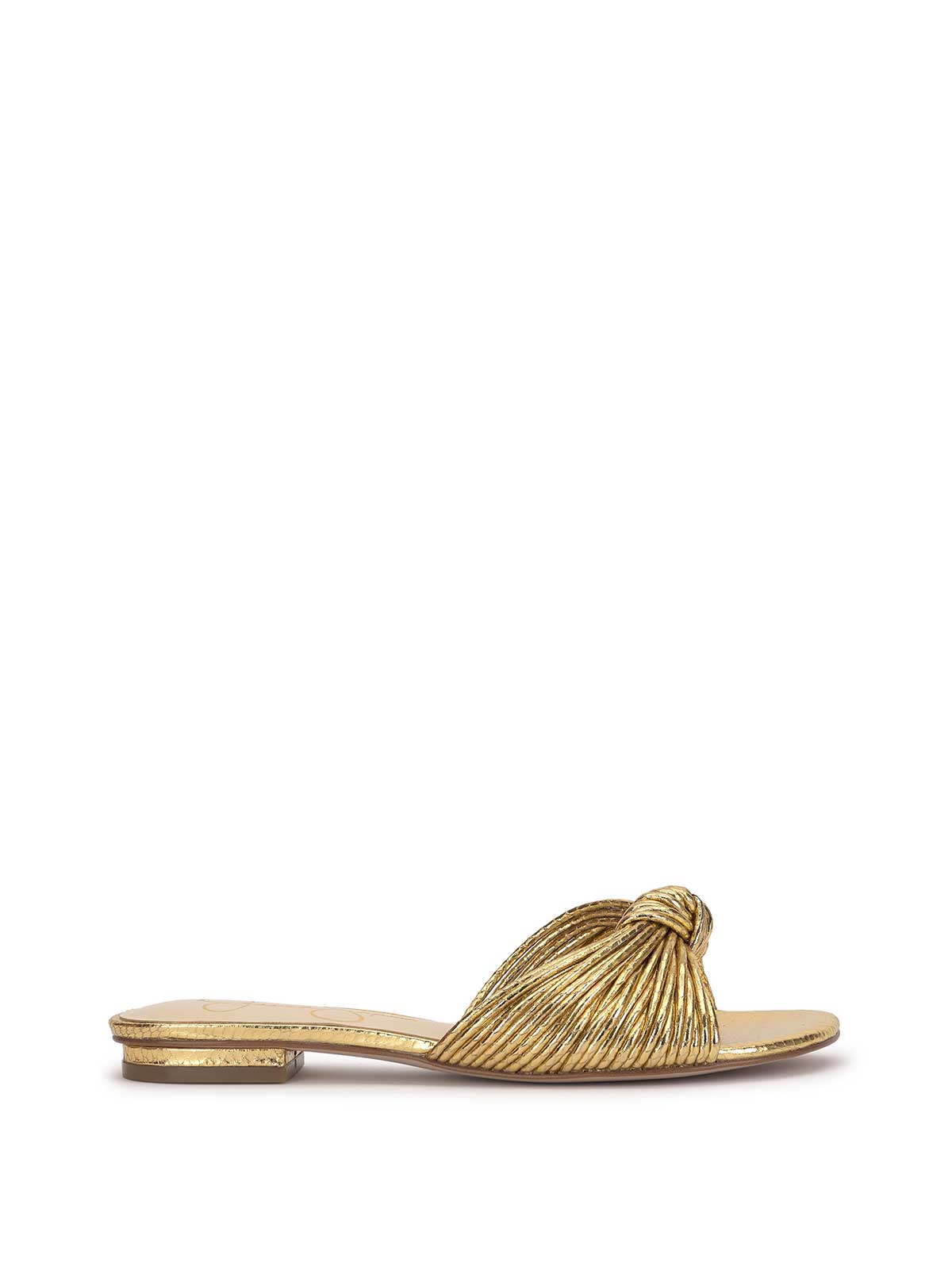 Dydra Knotted Flat Sandal in Gold