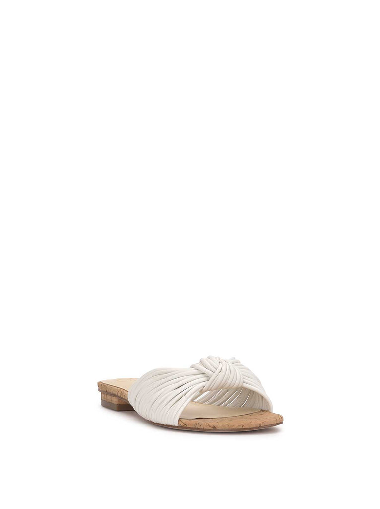 Dydra Knotted Flat Sandal in White