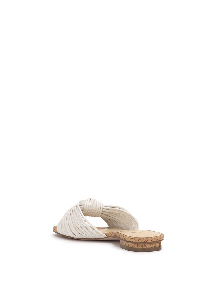 Dydra Knotted Flat Sandal in White