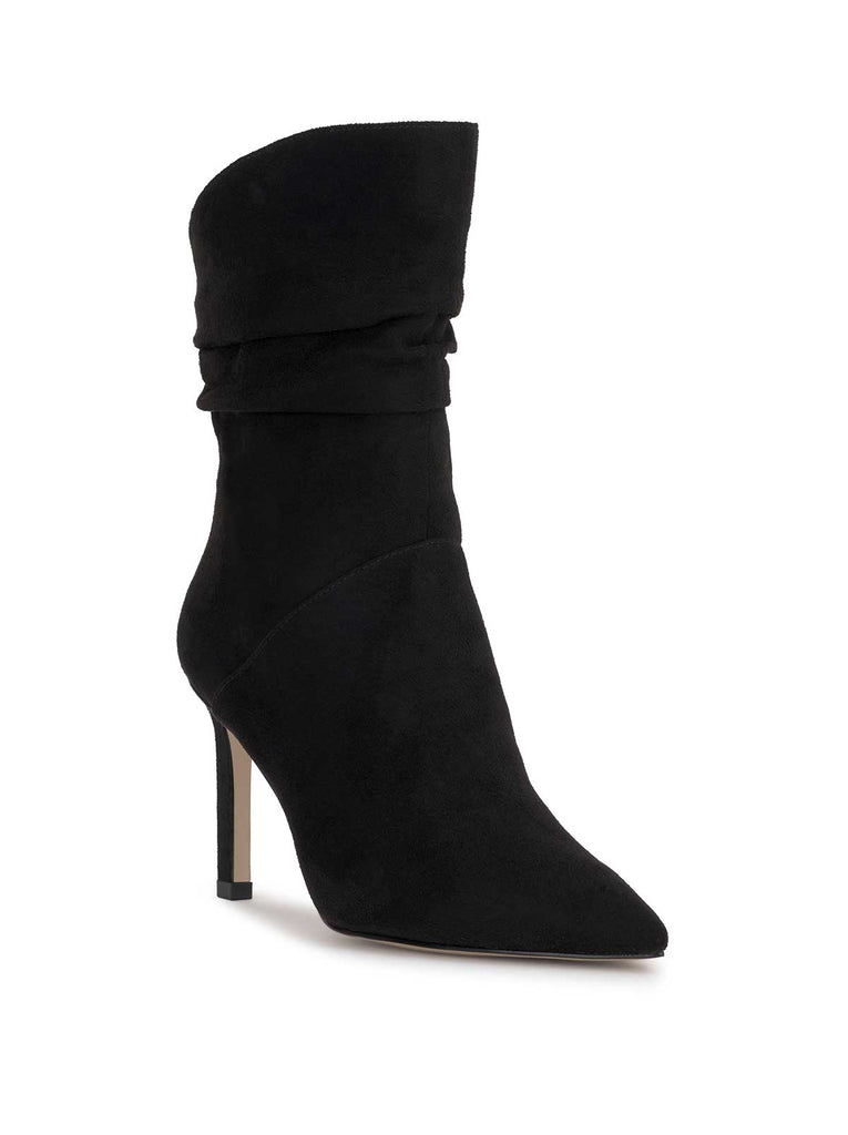 Elisti Scrunch Bootie in Black Suede