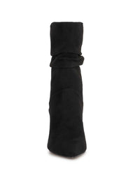 Elisti Scrunch Bootie in Black Suede