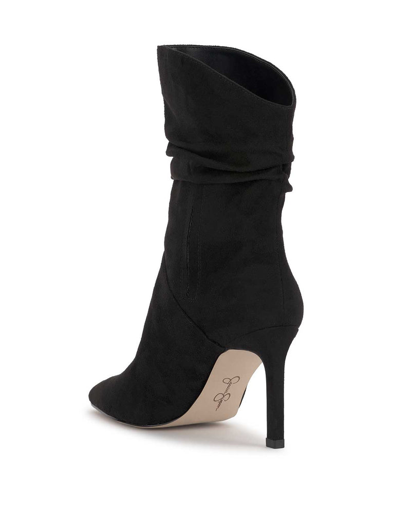 Elisti Scrunch Bootie in Black Suede