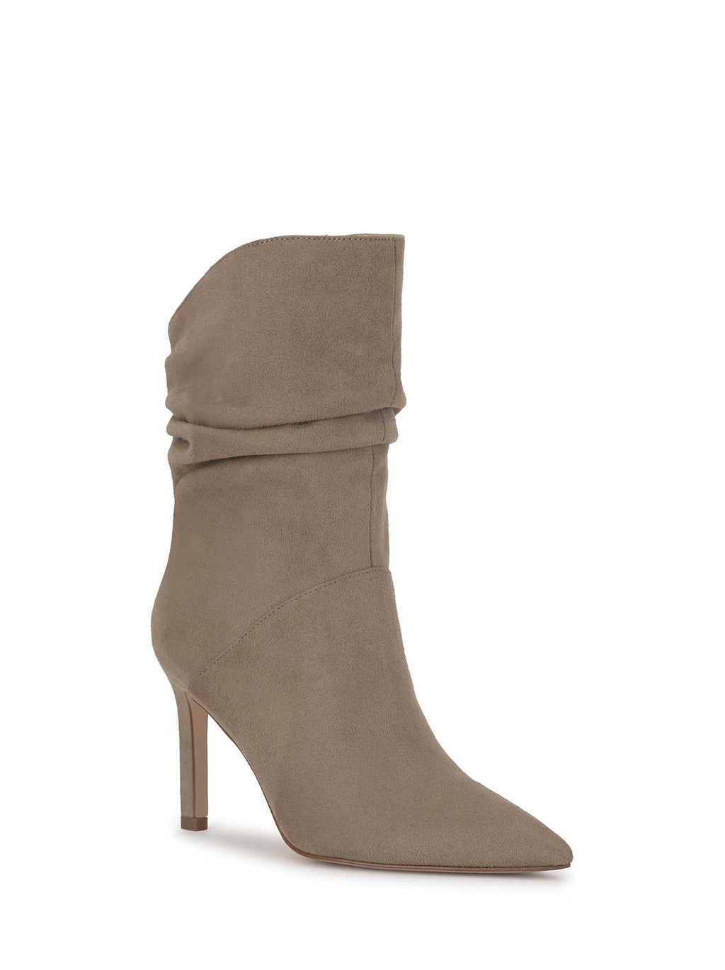 Elisti Scrunch Bootie in Light Grey Saddle
