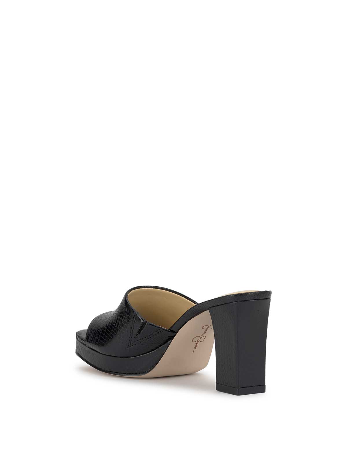 Elyzza High Heel Slide in Black Snake