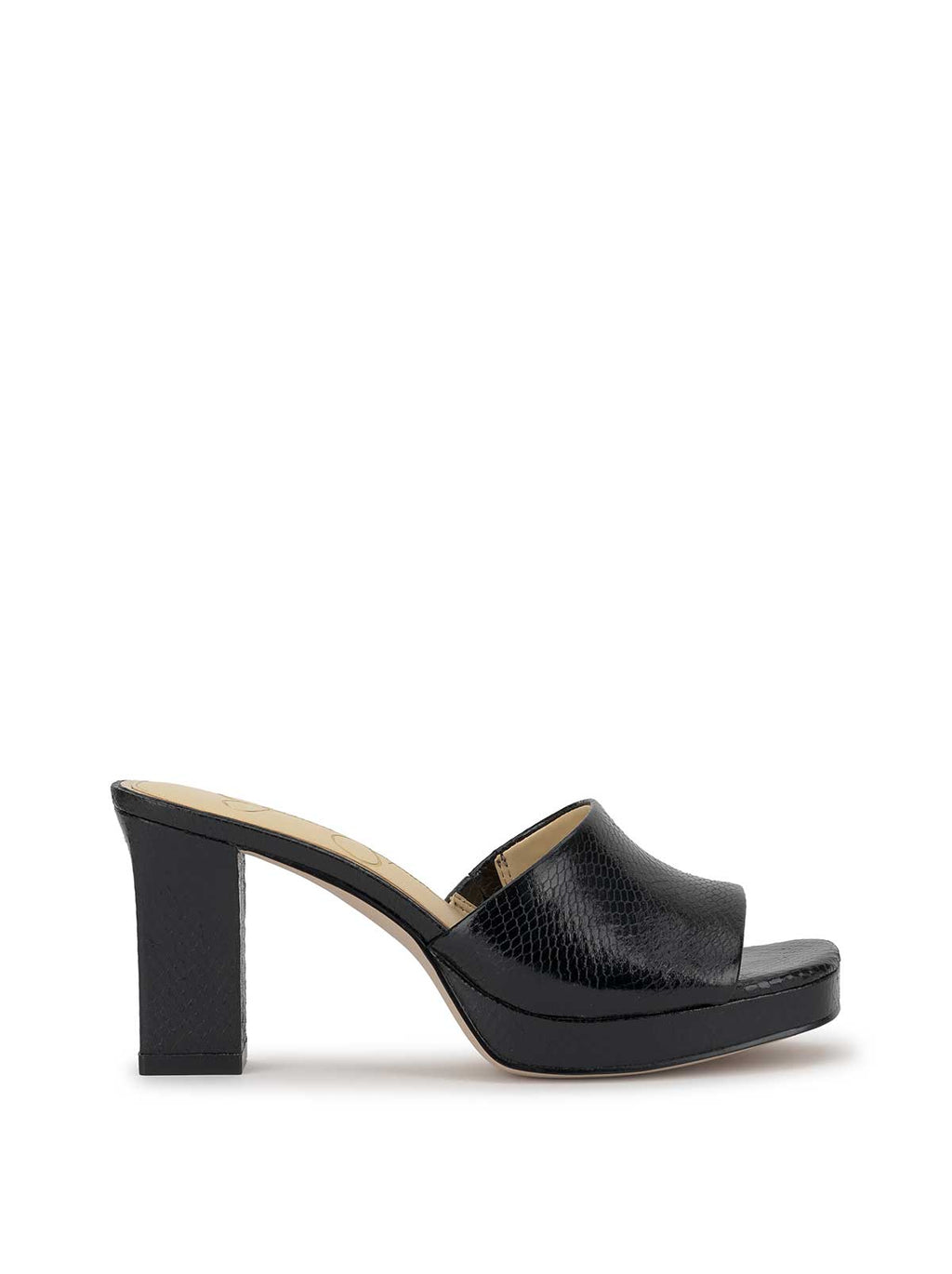 Elyzza High Heel Slide in Black Snake