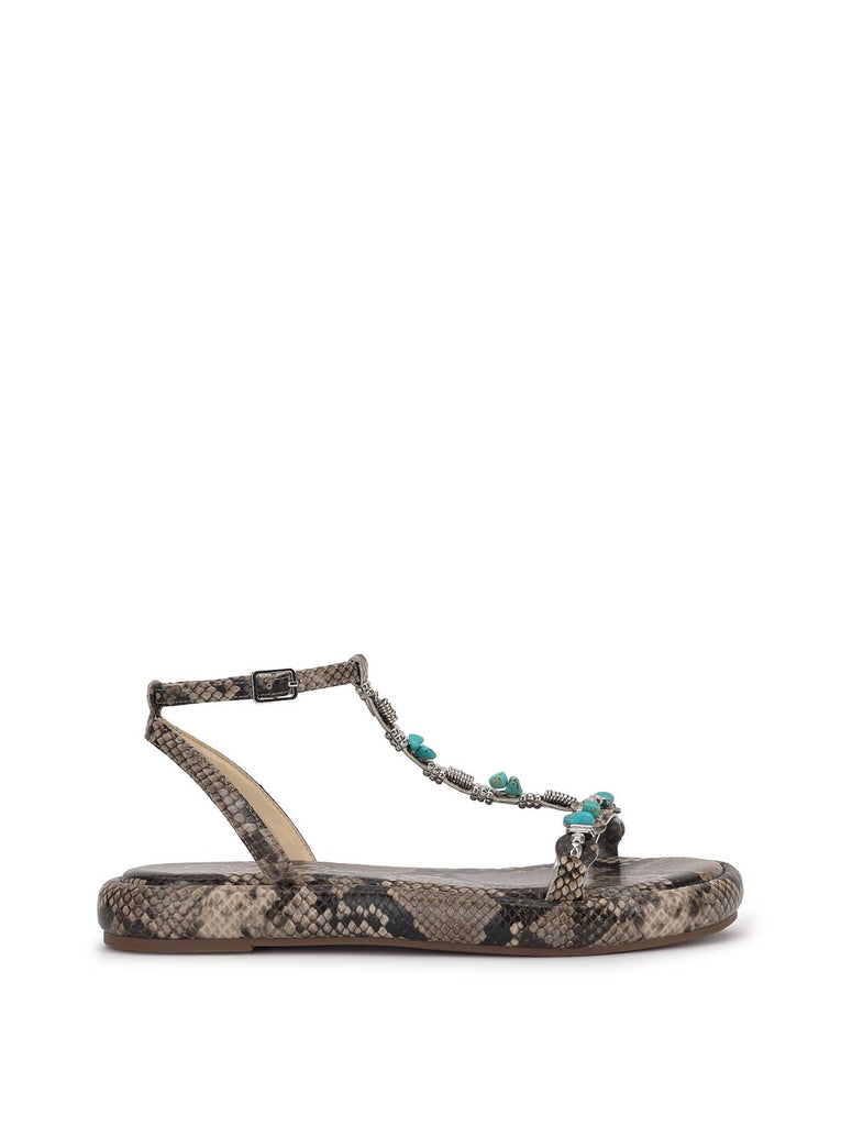 Eshily Embellished Sandal in Snake