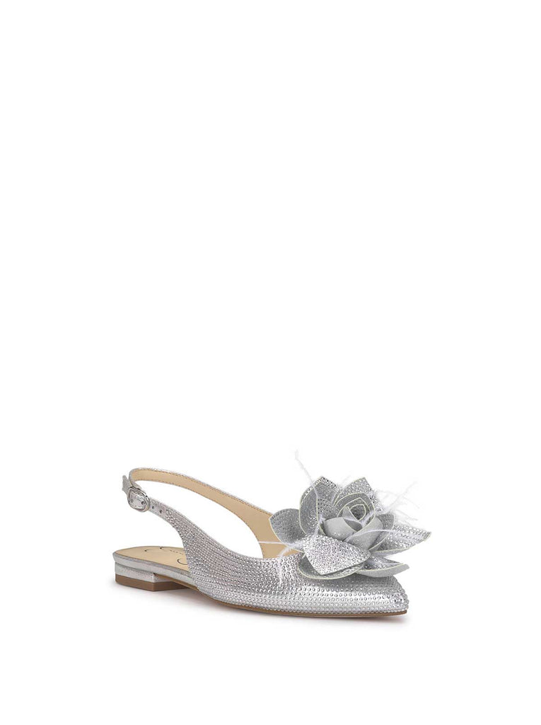 Evito Sling Back Ballet Flat in Silver