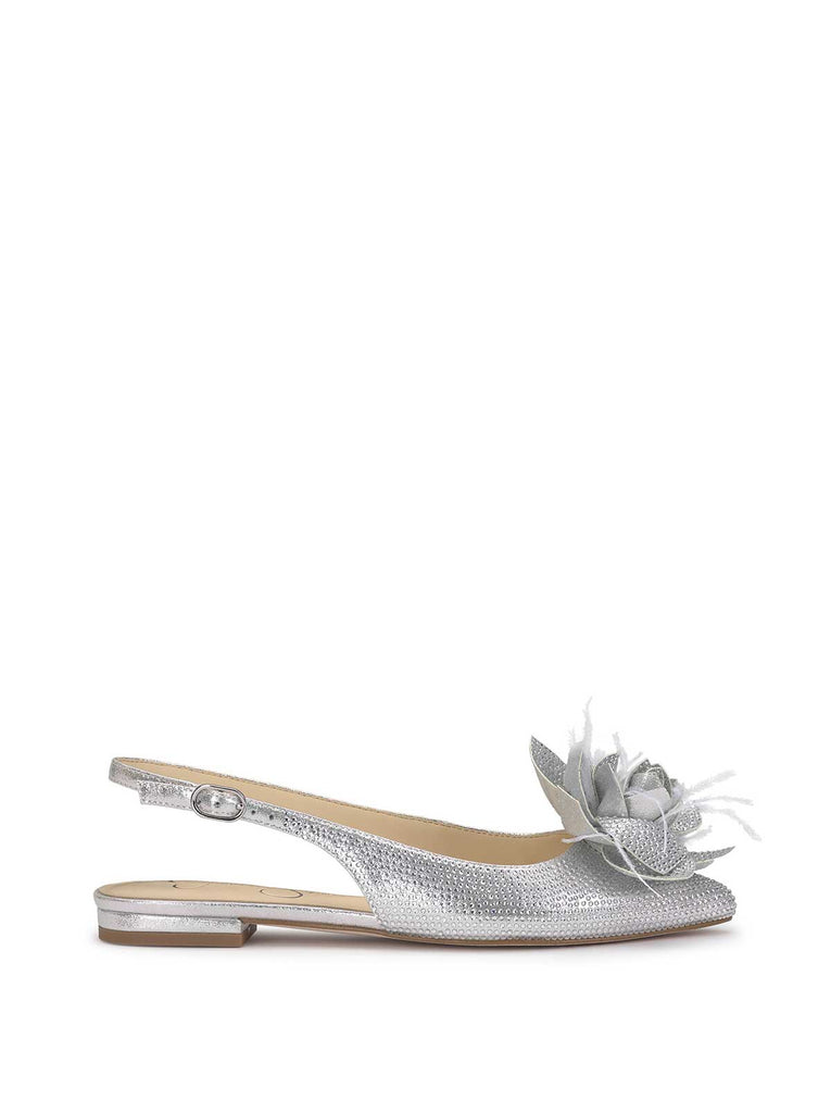 Evito Sling Back Ballet Flat in Silver