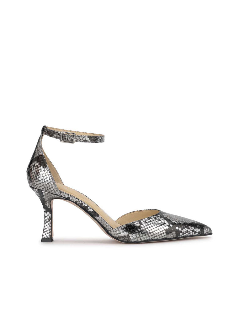 Foxena Pointed Toe Pump in Chrome Snake