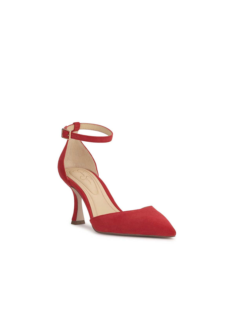 Foxena Pointed Toe Pump in Red Muse