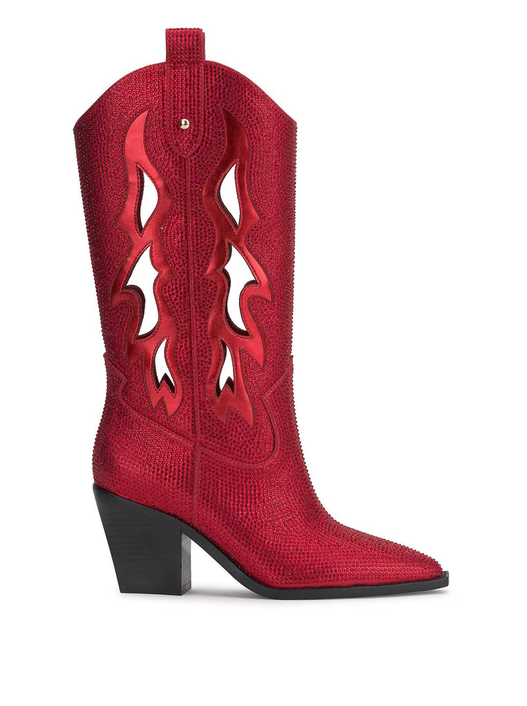 Ginika Western Boot in Red Muse