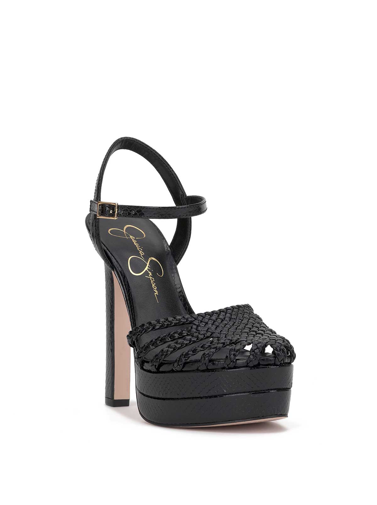 Inaia Braided Platform Sandal in Black