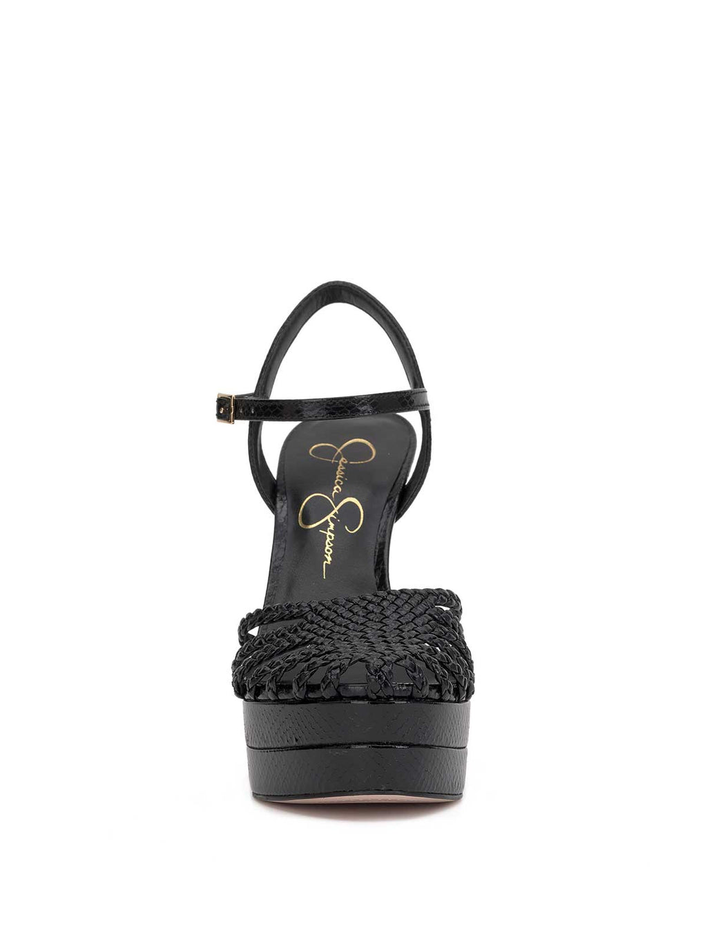 Inaia Braided Platform Sandal in Black