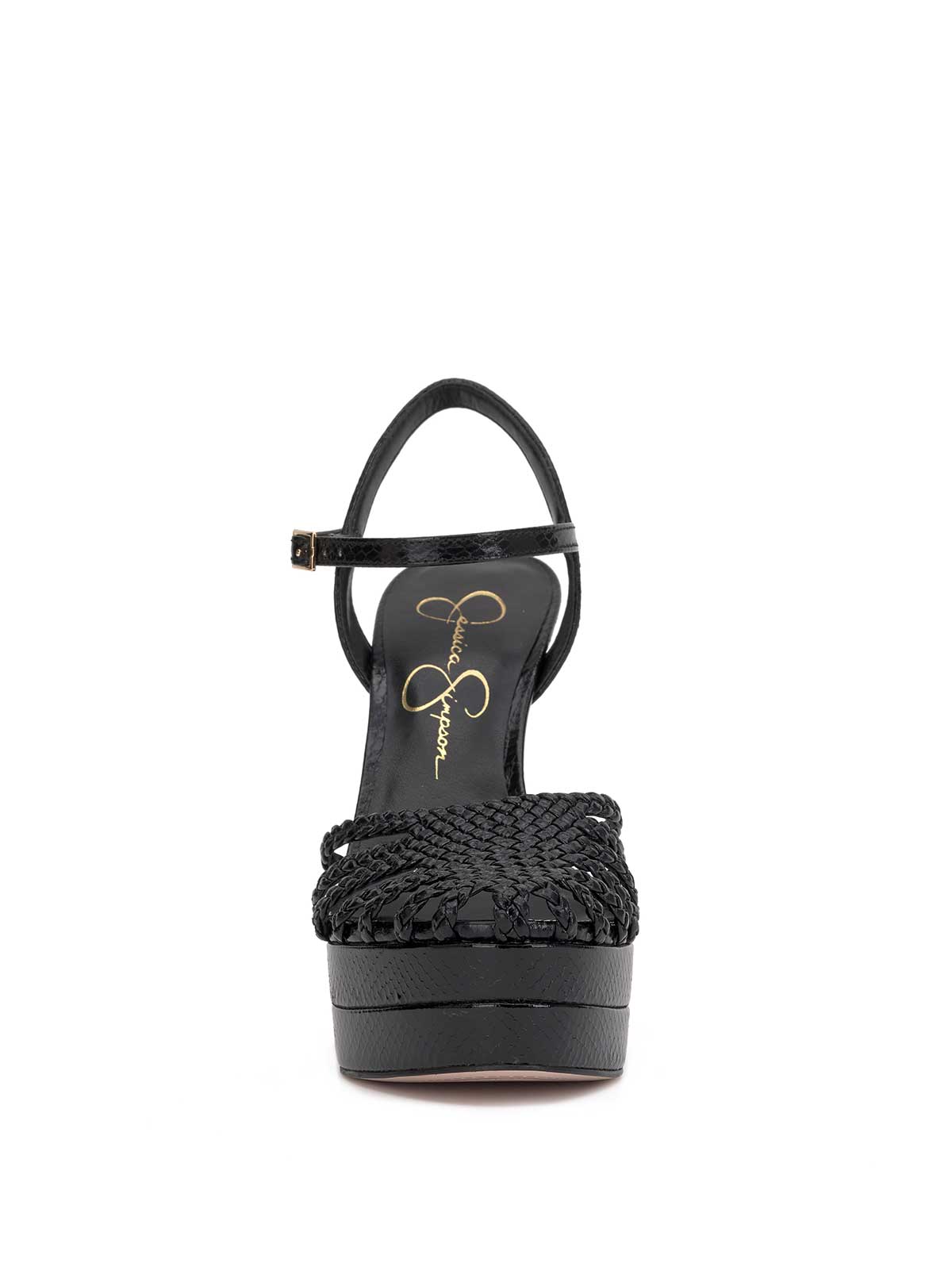 Inaia Braided Platform Sandal in Black