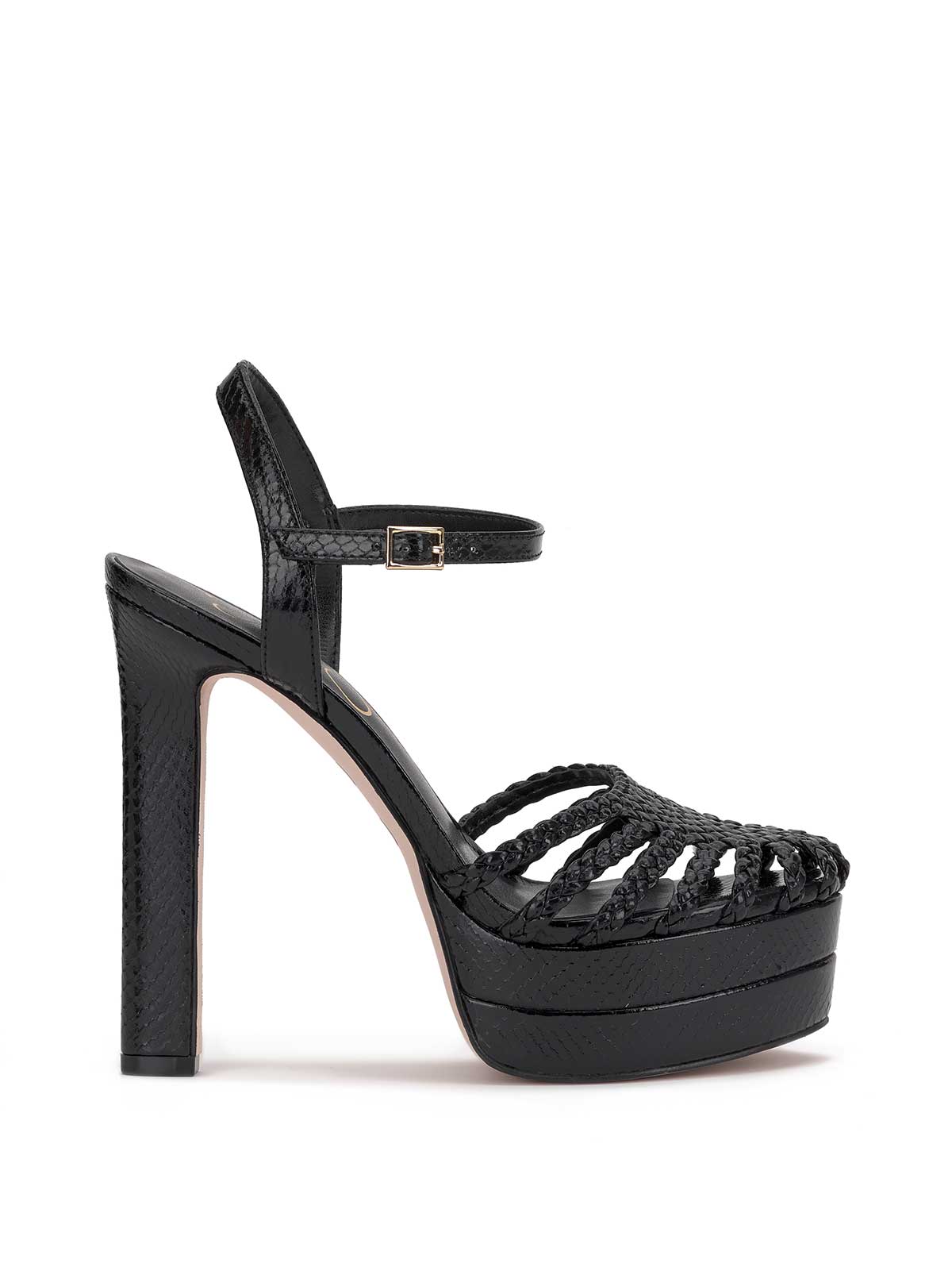 Inaia Braided Platform Sandal in Black