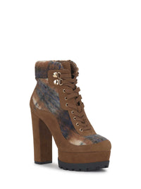 Indiera Bootie in Navy Plaid