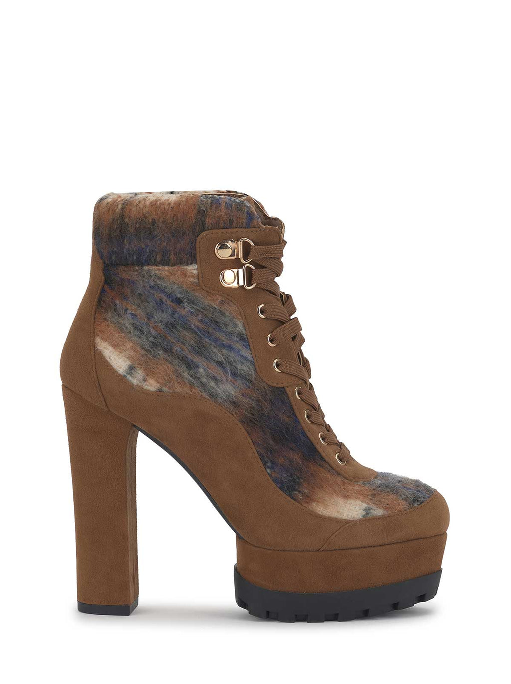 Indiera Bootie in Navy Plaid