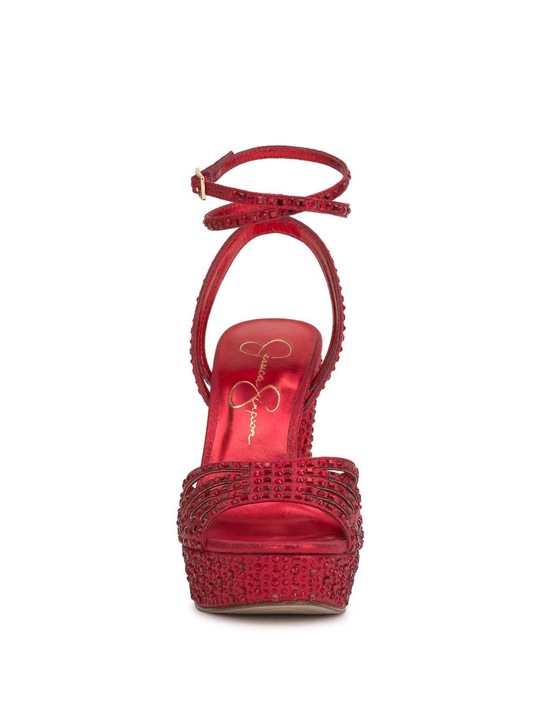 Iralin Platform Sandal in Red Muse