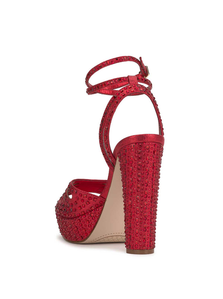 Iralin Platform Sandal in Red Muse