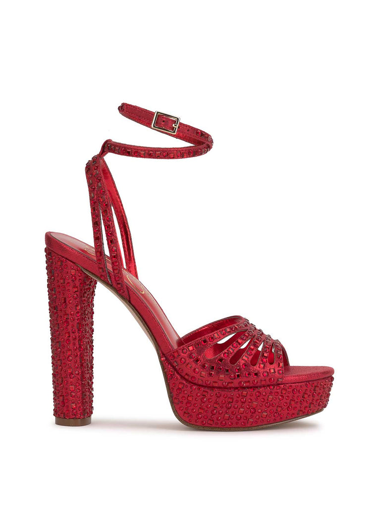 Iralin Platform Sandal in Red Muse