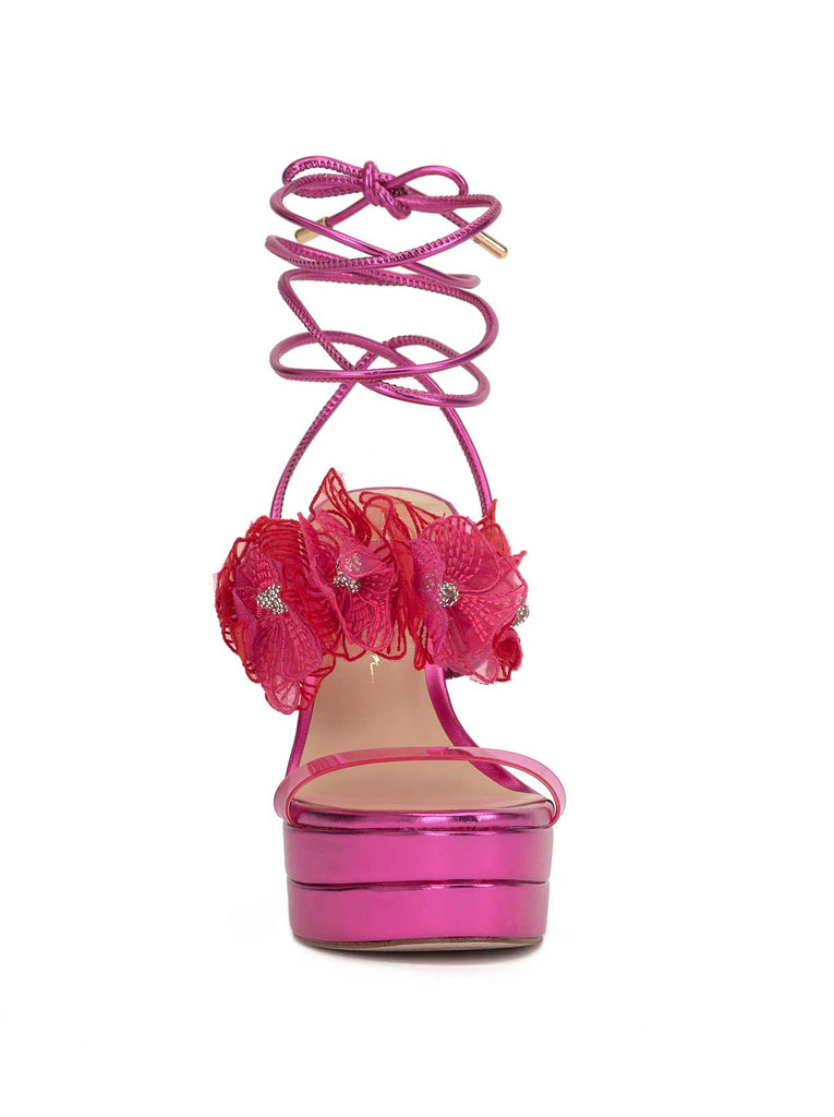 Iyla Flower Double Platform Sandal in Pink