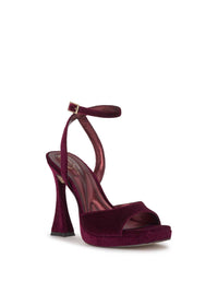 Jixte High Heel in Dark Cherry Velvet