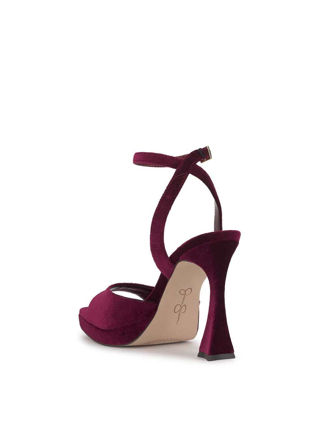 Jixte High Heel in Dark Cherry Velvet
