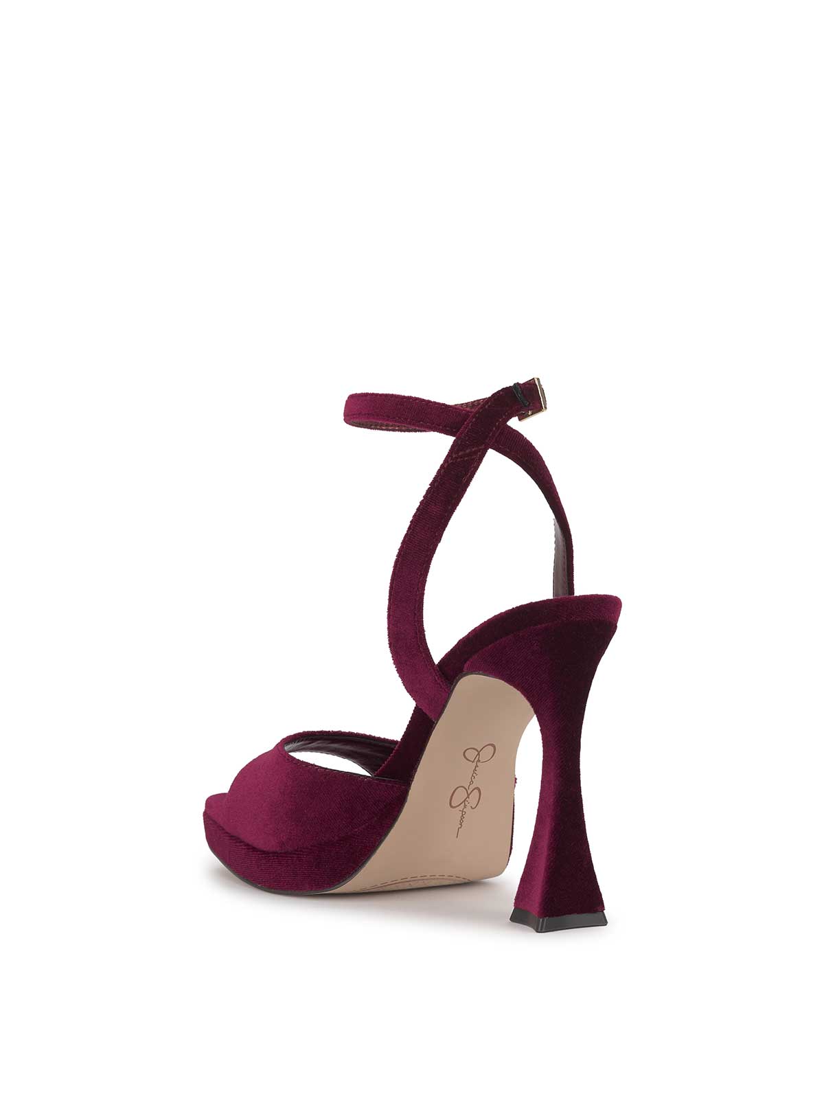 Jixte High Heel in Dark Cherry Velvet